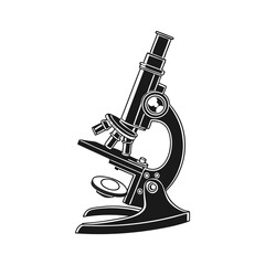 create a black color microscope silhouette vector 