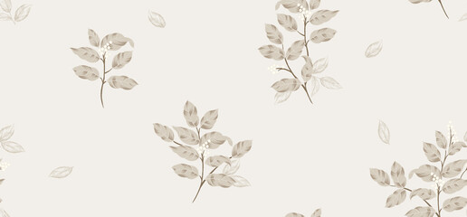 Creative Hand Drawn Geometric Floral Scroll Pattern Illustrations