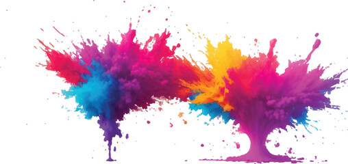 Vibrant Watercolor Splash and Brush Strokes, Imbuing the Canvas with Colorful and Bold Stains, Splashes, and Streaks, All Set Against a Clean White Background for a Contemporary and Artistic Flair.
