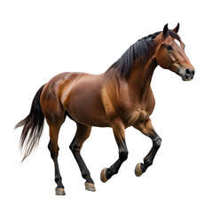 Obraz premium Bay Horse Running Dark Background