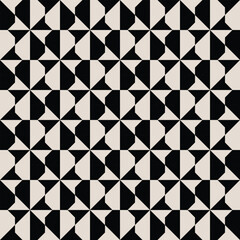  Mid century modern geometric pattern in black and white. Repeated and decorative design that can be used for packaging, decorating, interior design, wallpapers, and more.