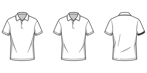 Naklejka premium Golf Polo Shirt Vector Template – Sport Wear Design Mockup