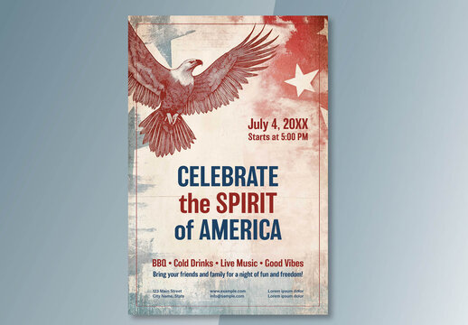 July 4 Vintage Poster Layout