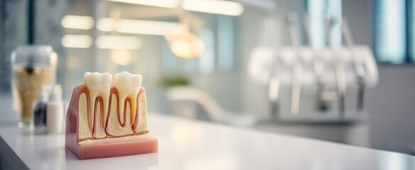 The detailed dental model showcasing oral health in a modern clinic setting.