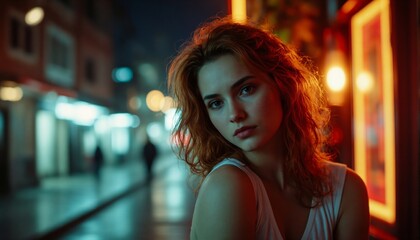 City night whispers evoke solitude and reflection in a vibrant urban setting. Generative AI