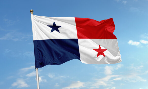Panama national flag waving in the wind