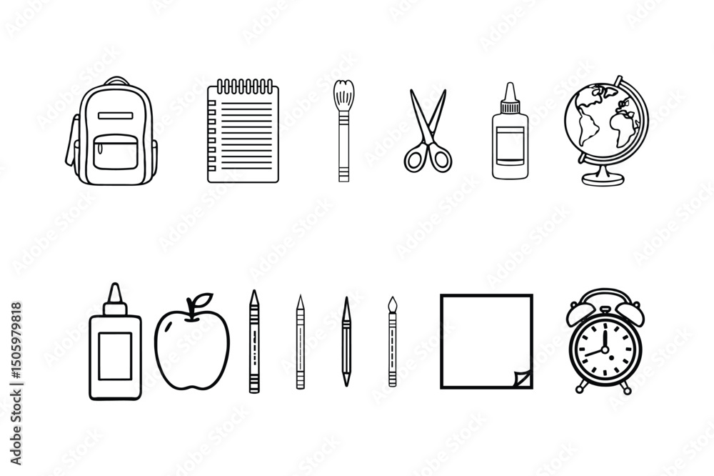 Poster versatile icon set with basic shapes for diverse applications and purposes