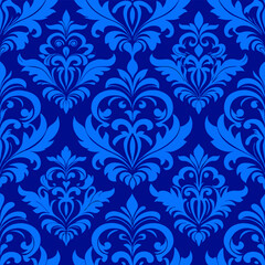 Blue wallpaper with a damask pattern background