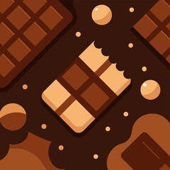 Chocolate-themed vector background with rich textures and patterns