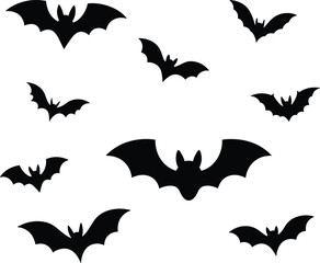 High-quality Halloween vector illustration featuring spooky and fun design elements including ghosts, jack-o'-lanterns, bats, witches, skulls, and spider webs. Perfect for seasonal design projects suc