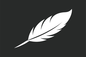 Obraz premium white-feather-silhuette---vector-art-illustriton-w.eps
