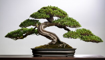 elegant bonsai tree displaying intricate branch structure and foliage