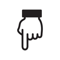 Gestures Of Human Hands, Pointing Towards The Down Icon In Trendy Design Vector Eps 10