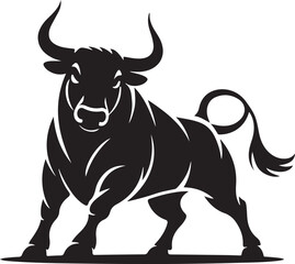 Naklejka premium bull silhouette icon. strength and perseverance symbol. vector image of animal