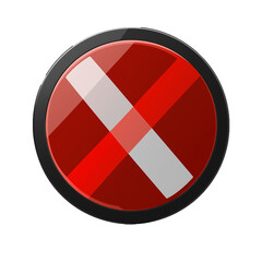 Flat Vector No Entry Sign Icon – Minimalist Black & Red Design on Transparent Background
