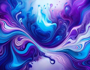 Fototapeta premium abstract blue and purple fluid art with vibrant swirling patterns