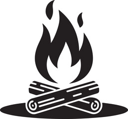 Campfire symbol bonfire vector icon