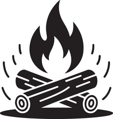 Campfire symbol bonfire vector icon
