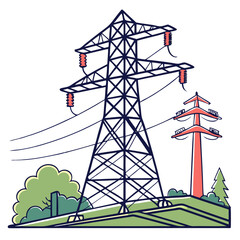 creative details electric grid icon vector illustration