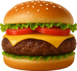hamburger on white background