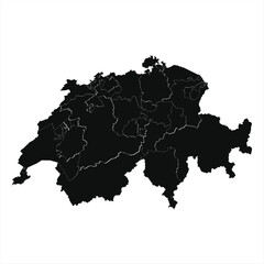 Switzerland Layout with Canton Borders