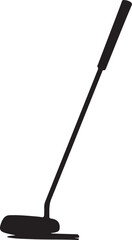 Close up of iron or wedge golf club flat vector icon for sports apps and websites