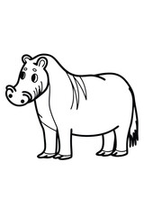 Fototapeta premium Standing rhinoceros vector illustration isolated on white