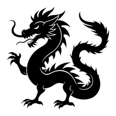 Fototapeta premium Chinese Dragon Silhouette vector