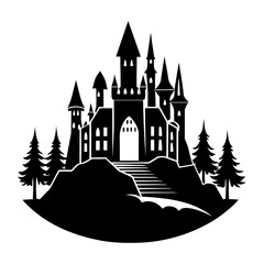 Fototapeta premium Castle Silhouette vector