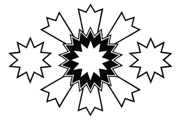 Fototapeta premium Christmas snowflake vector isolated on white with decorative winter star element