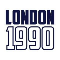 London 1990 Athletic department college slogan vector illustration for t-shirt and other uses.