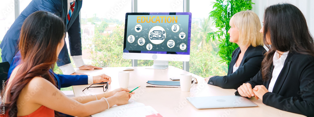 Poster e-learning website with sofware for student to study online on the internet network snugly