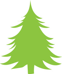 Obraz premium Green vector Christmas tree illustration with festive holiday season decoration