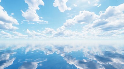 Fototapeta premium Clouds reflected in tranquil sea