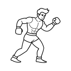 a boxing coloring page line art