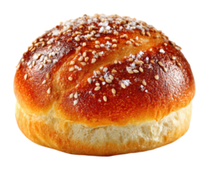 Freshly baked sesame topped bun bakery food culinary delight isolated on transparent background