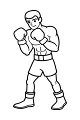 a boxing coloring page line art