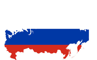 Map Russia With National Flag