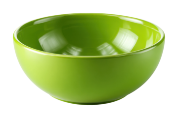 Vibrant green bowl display kitchen product bright environment top view culinary isolated on transparent background