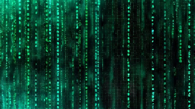 Abstract digital background with glowing graphs and binary code for data analysis and growth