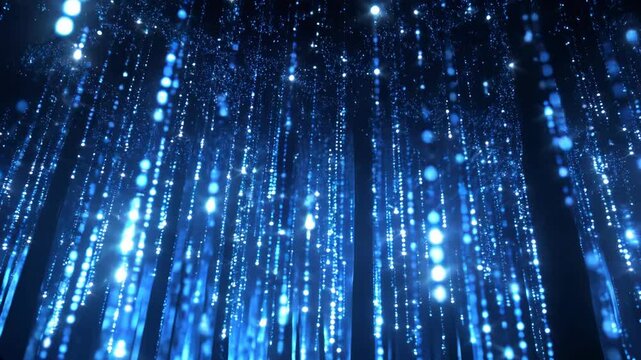 Abstract digital background featuring glowing graphs and binary code for data analysis and growth
