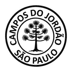 Campos do Jord&atilde;o in S&atilde;o Paulo grunge rubber stamp from Brazil, vintage travel stamp on transparent background, vector illustration. Selo de Campos do Jord&atilde;o, ilustra&ccedil;&atilde;o com arauc&aacute;ria
