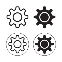 Settings interface icons. Linear style control panel elements for UI/UX design. Adjustable gears, sliders, and toggles for digital customization. Clean vector illustration.