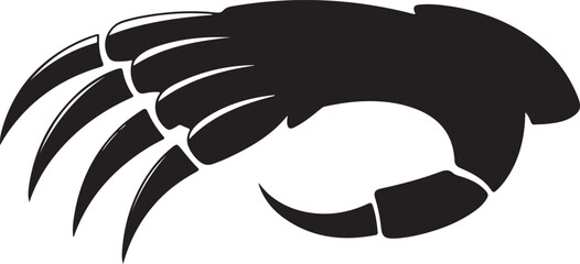 Stylized Black Silhouette of a Powerful Claw