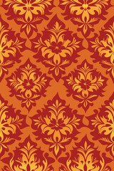 Seamless vintage floral pattern wallpaper with ornamental baroque flower illustration