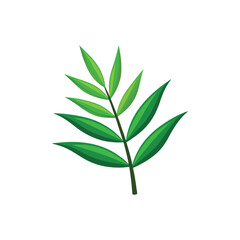 Fototapeta premium Bamboo Leaf Vector Illustration on White Background