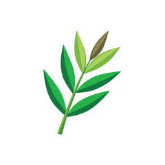 Fototapeta premium Bamboo Leaf Vector Illustration on White Background