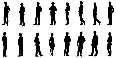Collection of law enforcement officer silhouette icons for diverse applications and design needs