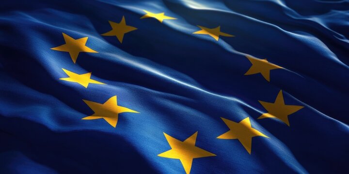 European flag with yellow stars