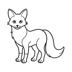 vector illustration of a fox coloring book page 